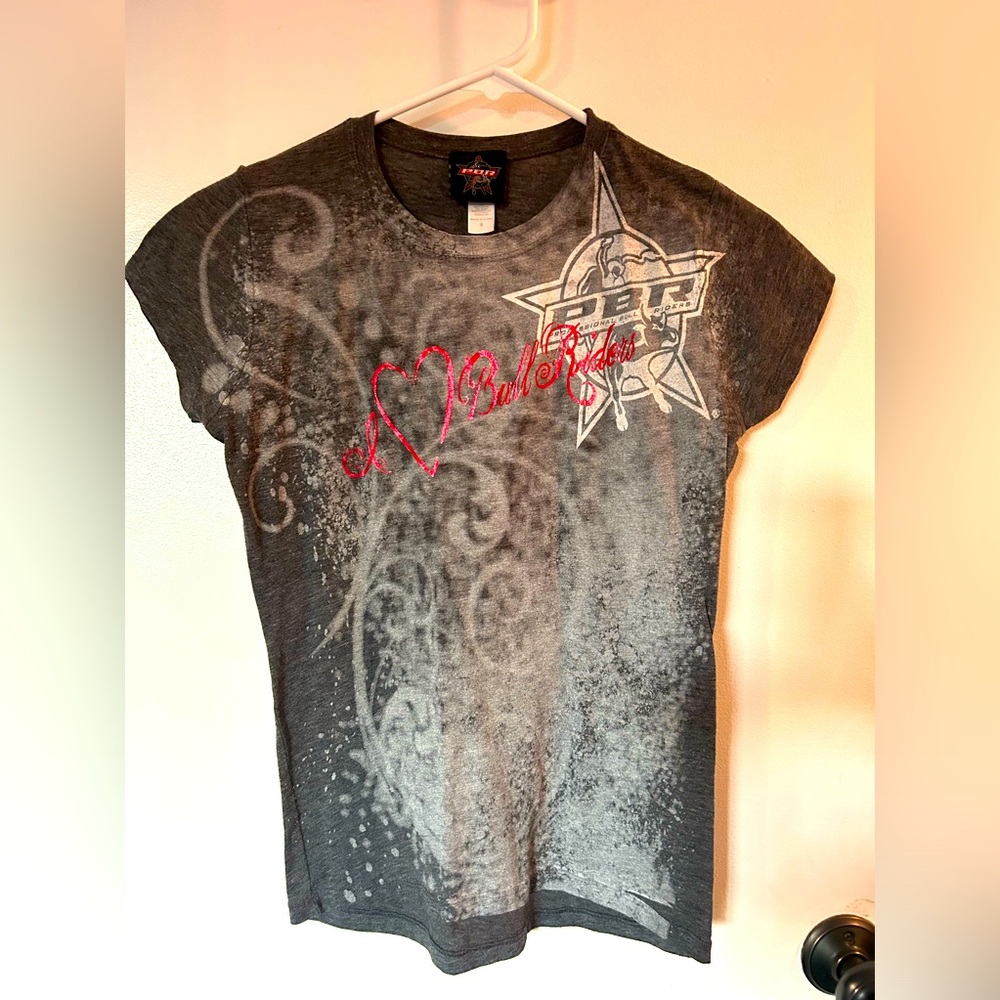 PBR T-shirt with metallic writing.